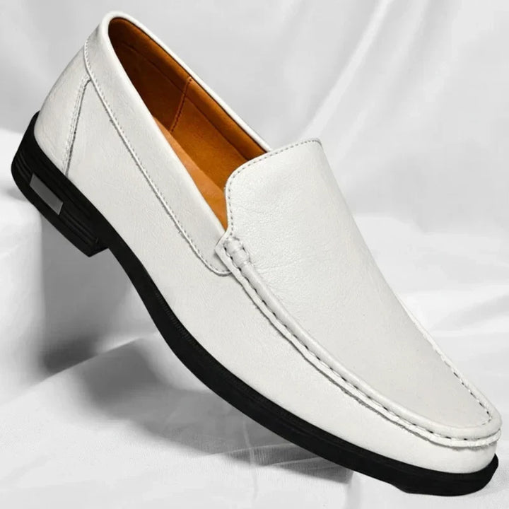 Men's Leather Moccasins with Contrasting Stitching