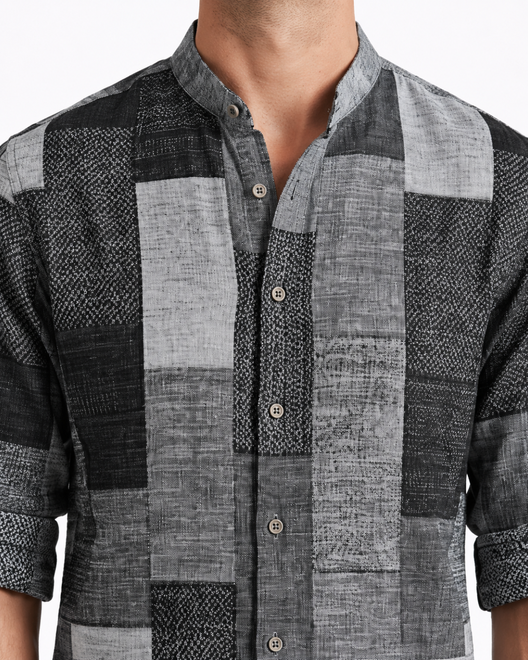 Textured Polo with 3D Print, view 3 - Elena Harper