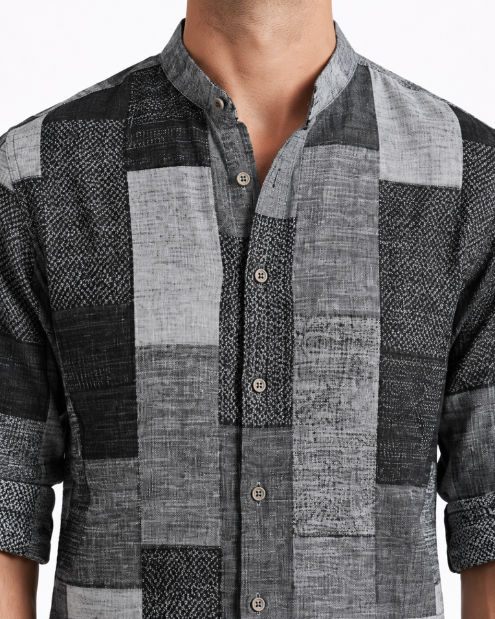 Textured Polo with 3D Print, view 3 - Elena Harper
