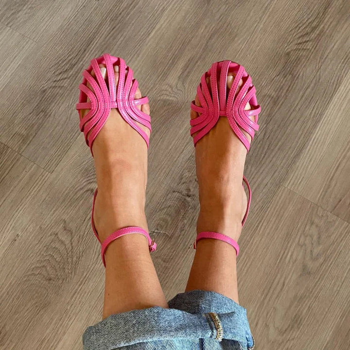 Woven Flat Sandal, view 5 - Elena Harper