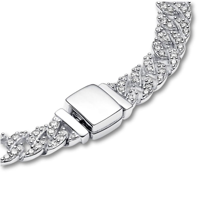 Cuban Paved Bracelet Gold, view 8 - Elena Harper