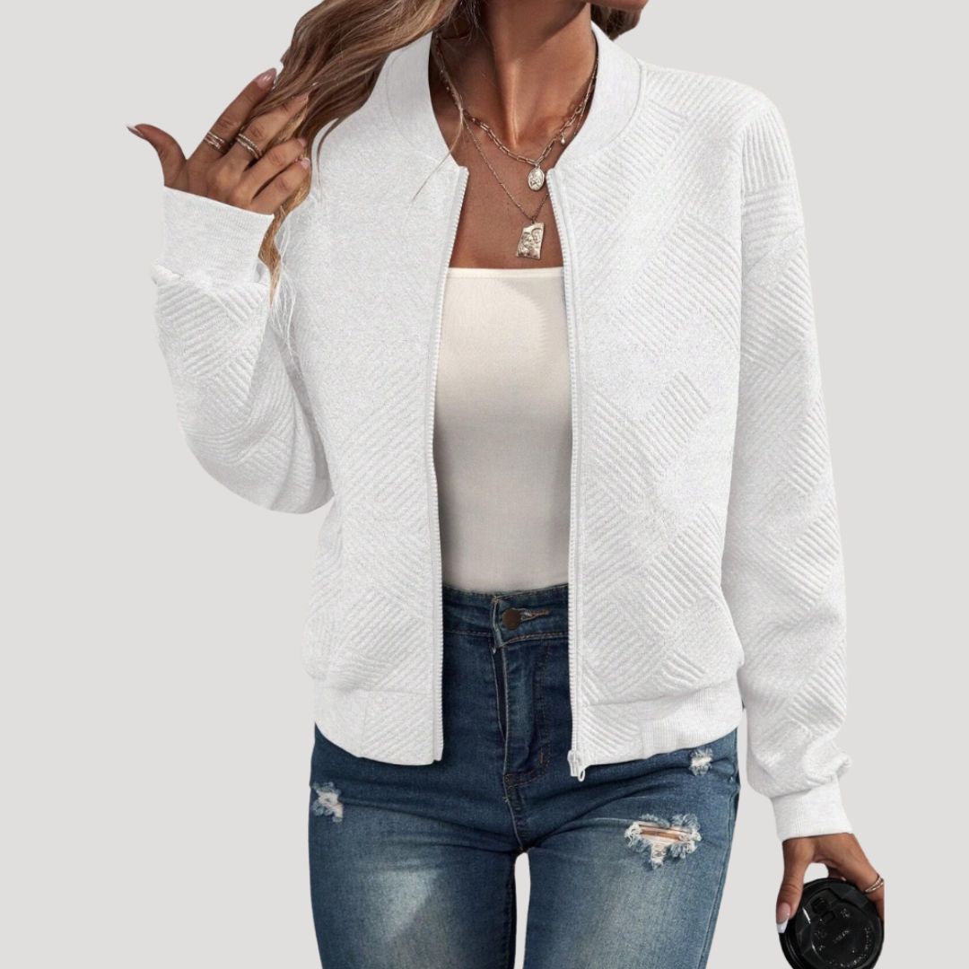 Casual Women's Long Sleeve Zip Cardigan