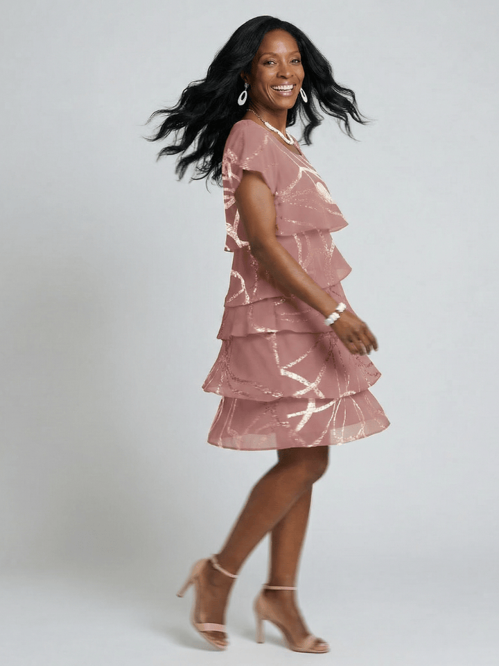 Hoku™ abstract knee-length dress by Emma & Rose Cape Town, featuring a stylish, modern design with a flattering fit.