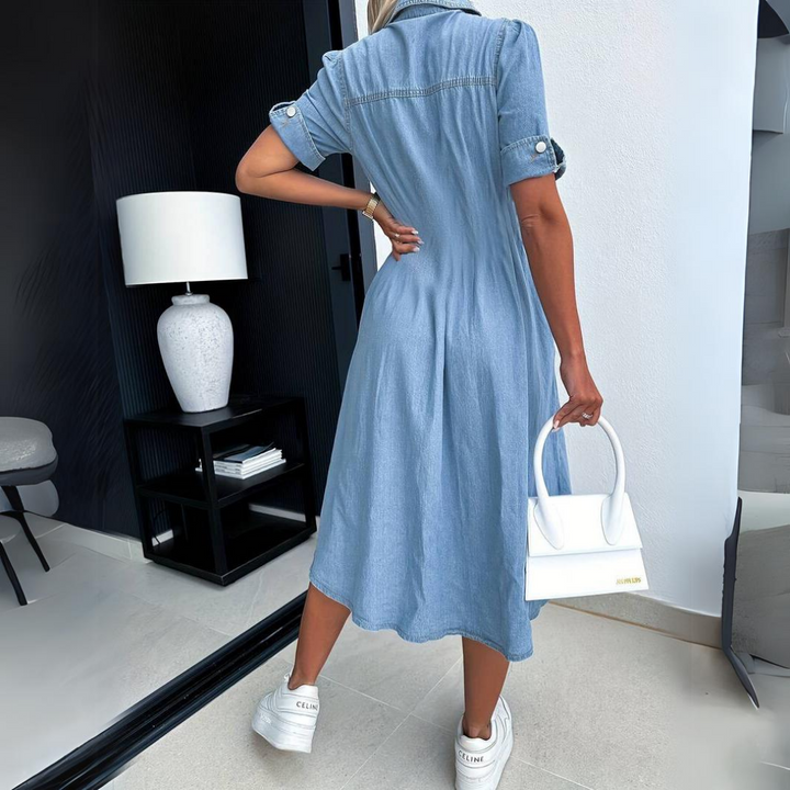 Serafina Soft Luxe Dress, view 5 - Elena Harper