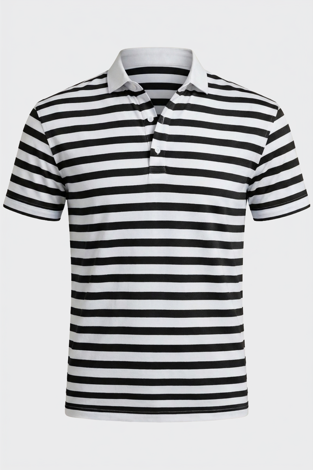 Men's Striped Polo Shirt Classic Collar, view 5 - Elena Harper