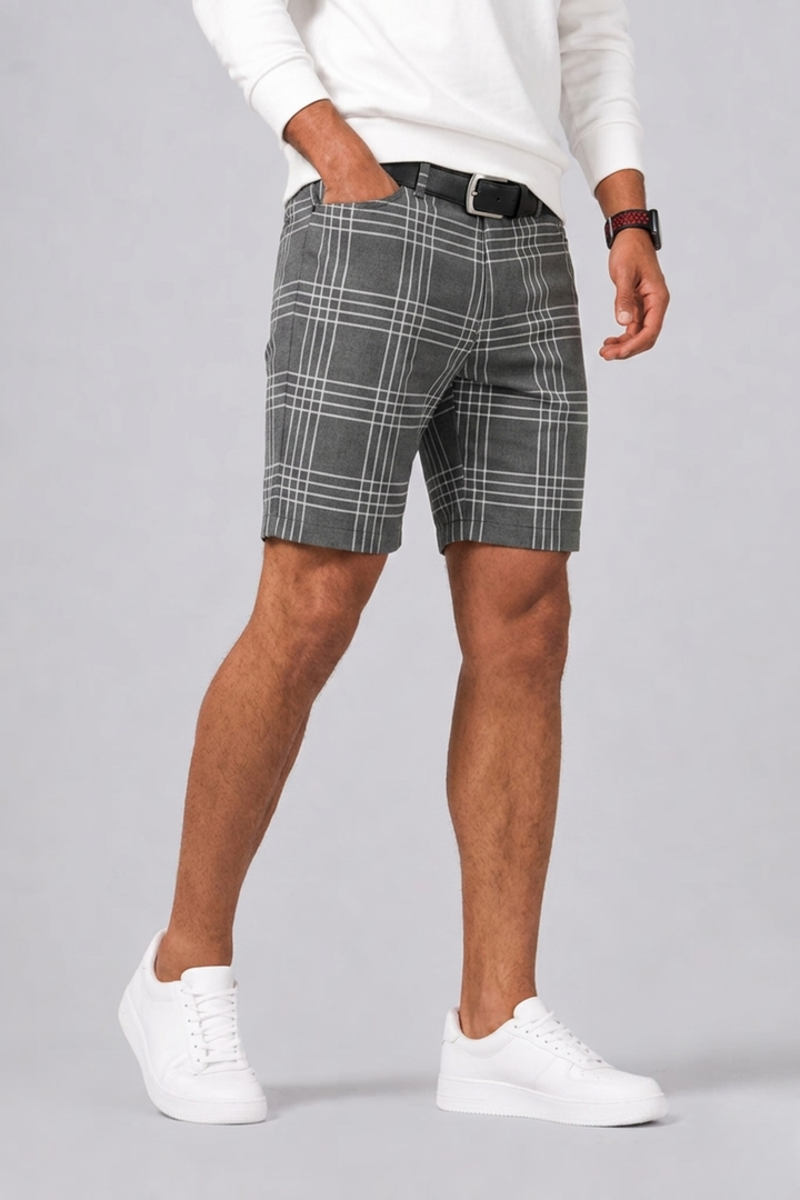 Short Slim Fit Checked for Men
