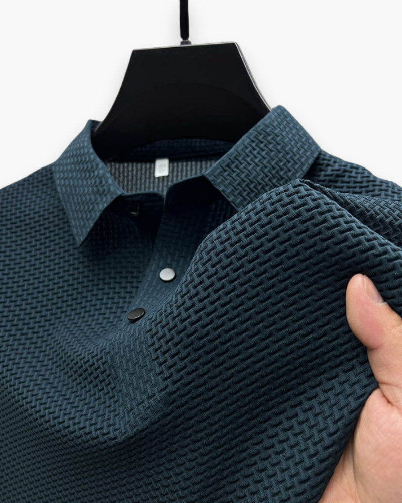 Chic Textured Polo for Men | Modern Elegance