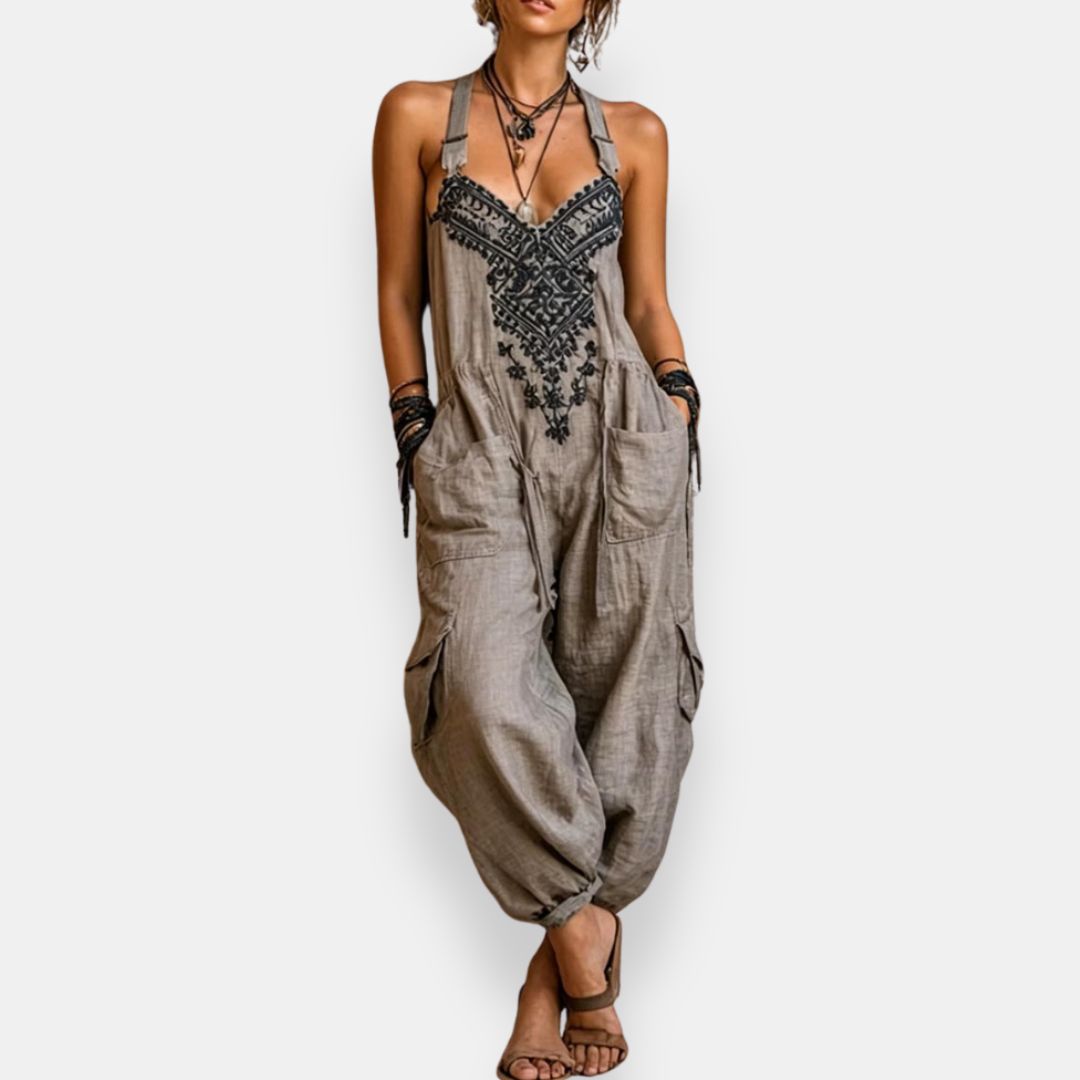 BOHEMIAN EMBROIDERED JUMPSUIT FOR WOMEN