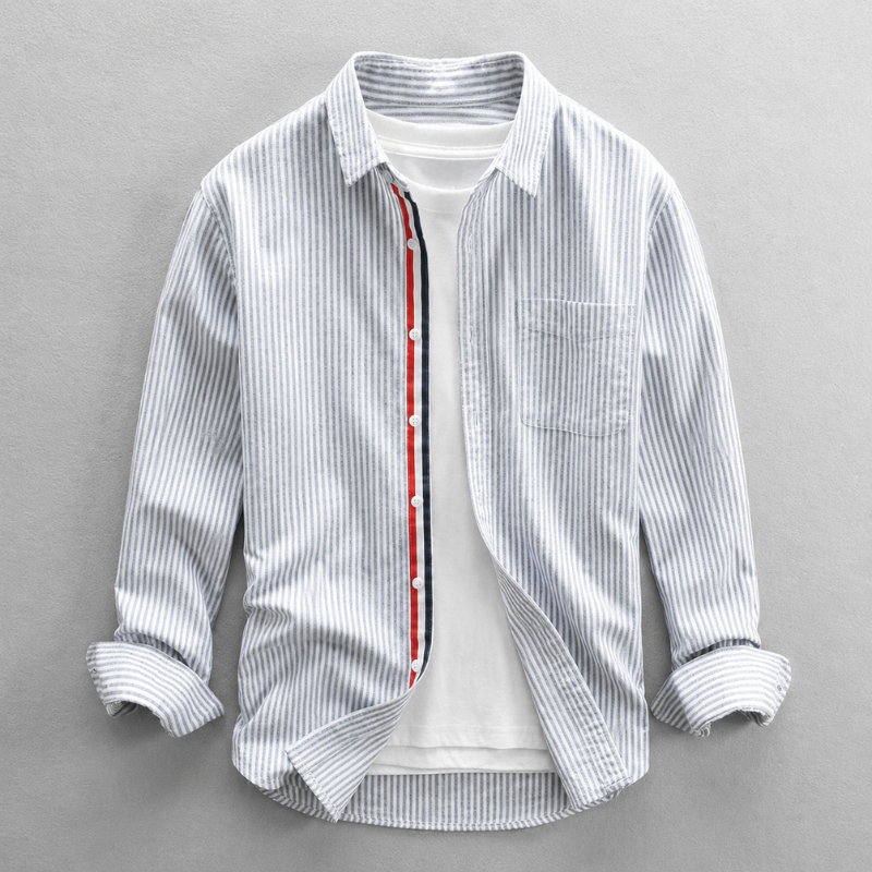 Fitted Shirt with Buttoned Cuffs for Men