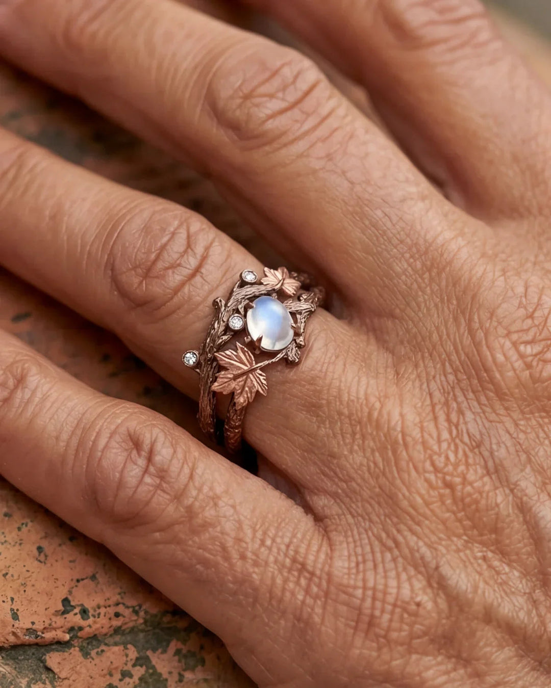 Maëlys Branch Effect Ring Organic Design and Natural Elegance, view 4 - Elena Harper