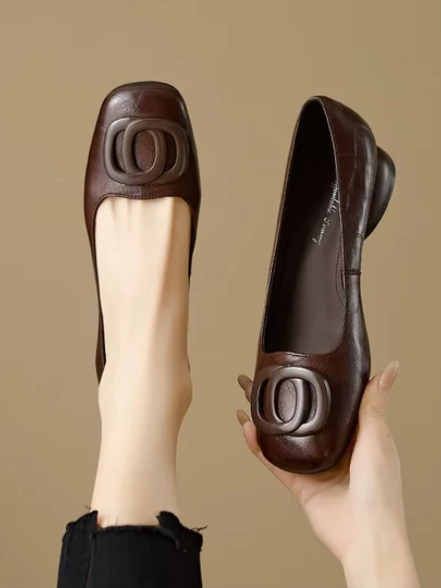 Opium Leather Ballet Flats, view 3 - Elena Harper