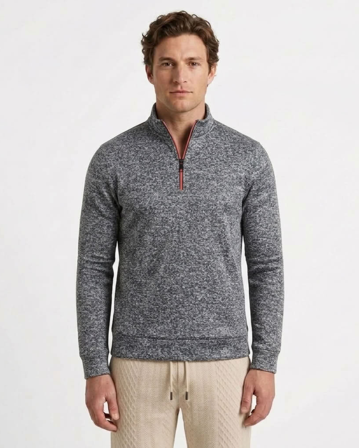 Zip Neck Sweater with Long Sleeves, view 6 - Elena Harper