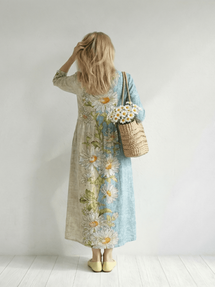 Elliot™ Light Daisy Midi Dress by Emma & Rose Cape Town featuring a floral print, lightweight fabric, and midi length design.