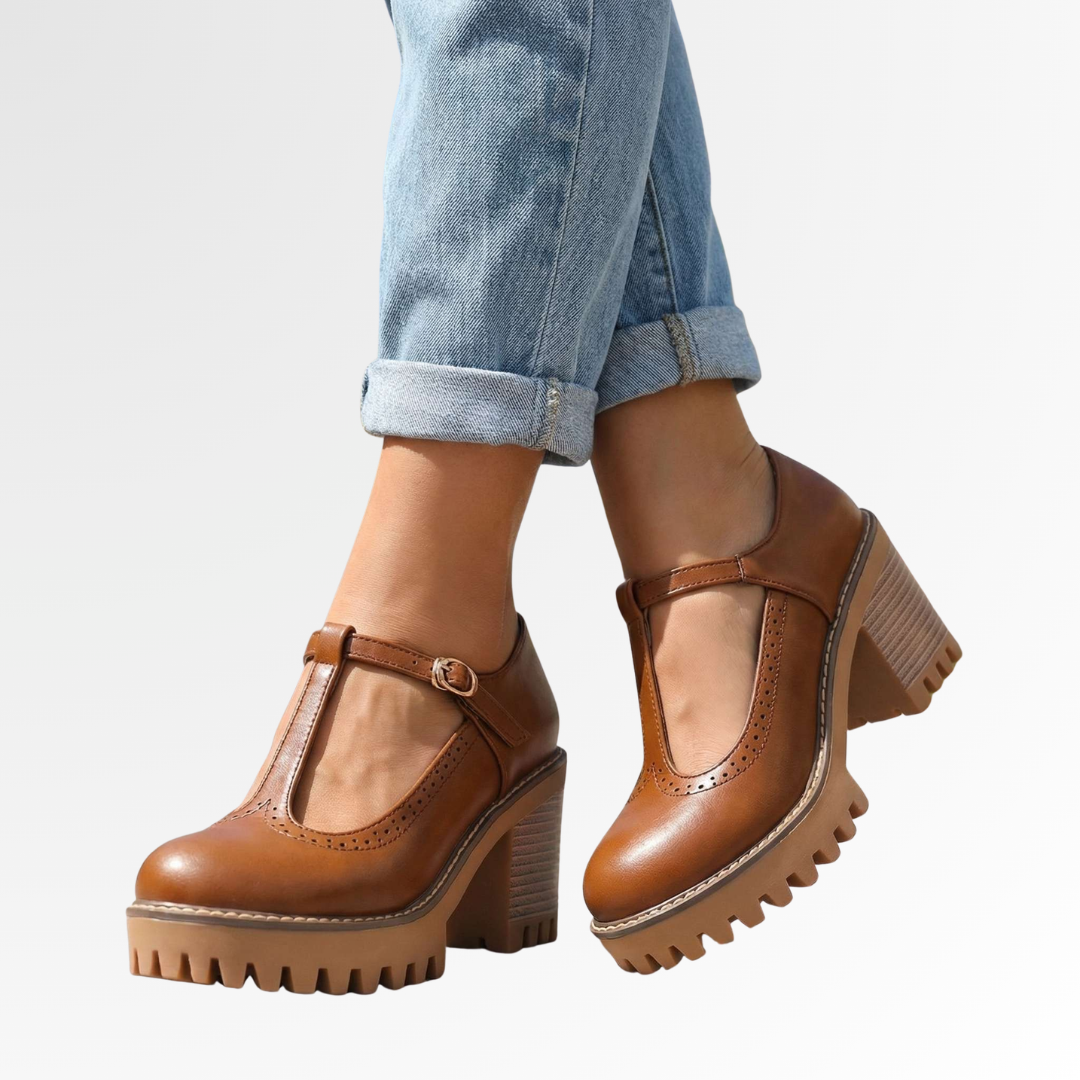 Maribella Stylish Mary Jane Pumps with Platform Sole, view 2 - Elena Harper