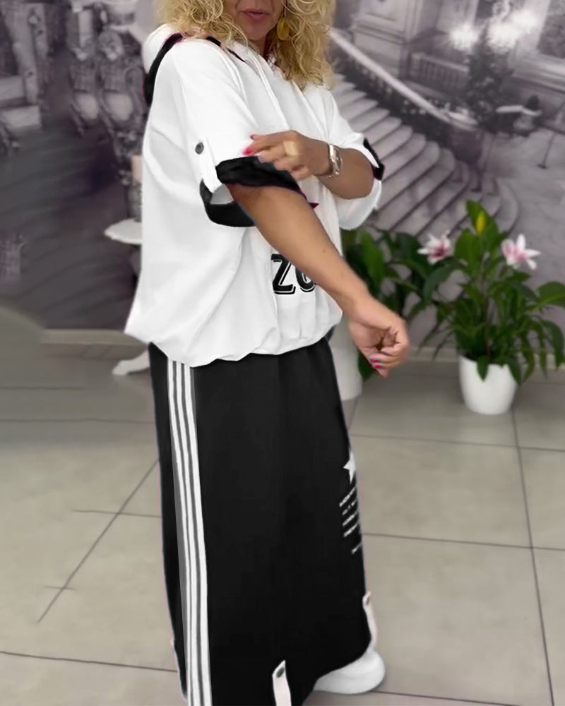 Hasela Hoodie Set with Drawstring Printed Skirt, view 8 - Elena Harper