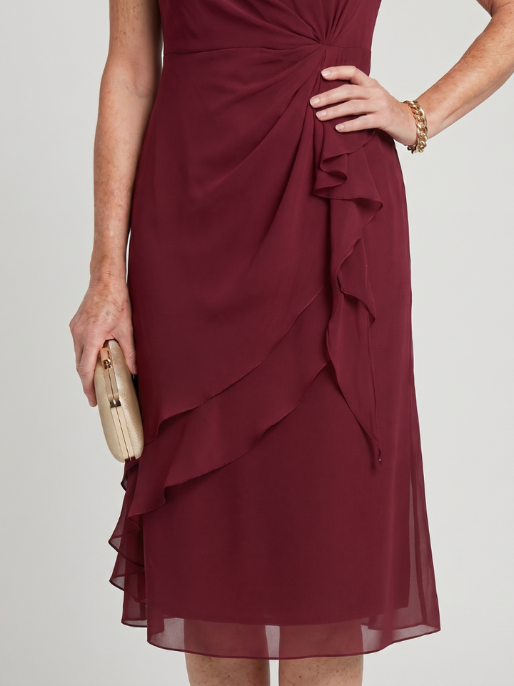 Eira Short Sleeve Layered Hem Midi Dress - Elena Harper