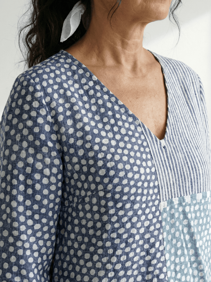 Nolan™ Fit Patchwork Midi Dress by Emma & Rose Cape Town featuring a stylish patchwork design and midi length.