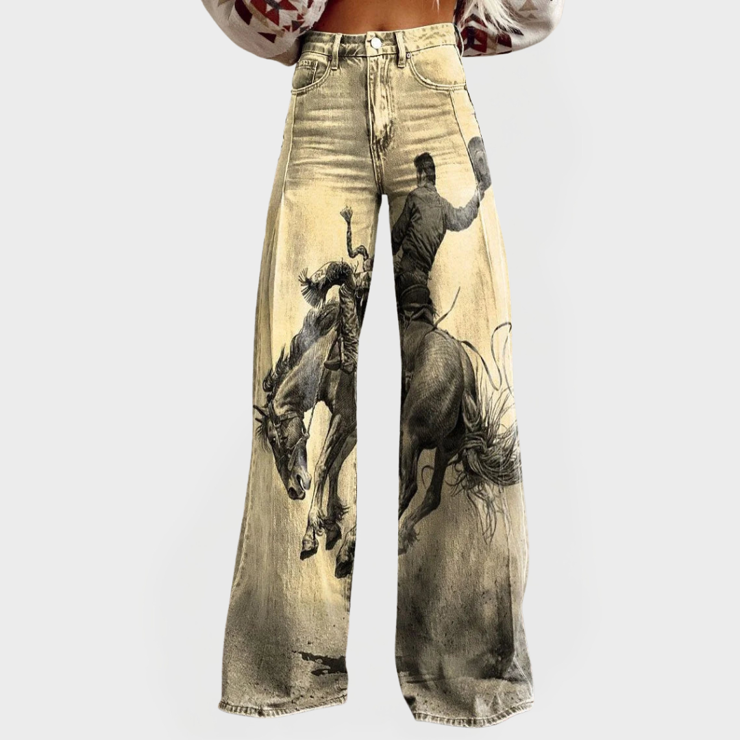 Comfortable Jeans with Wide Legs and Relaxed Fit - Elena Harper