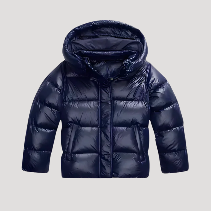Women's Quilted Hooded Jacket with Zipper Closure