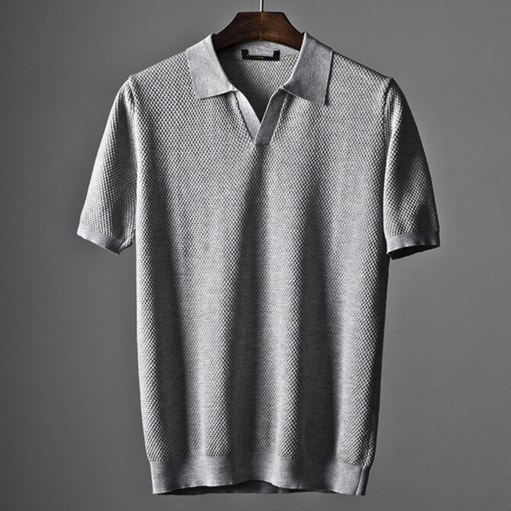 Cove Casual Knit Polo Shirt, view 2 - Elena Harper