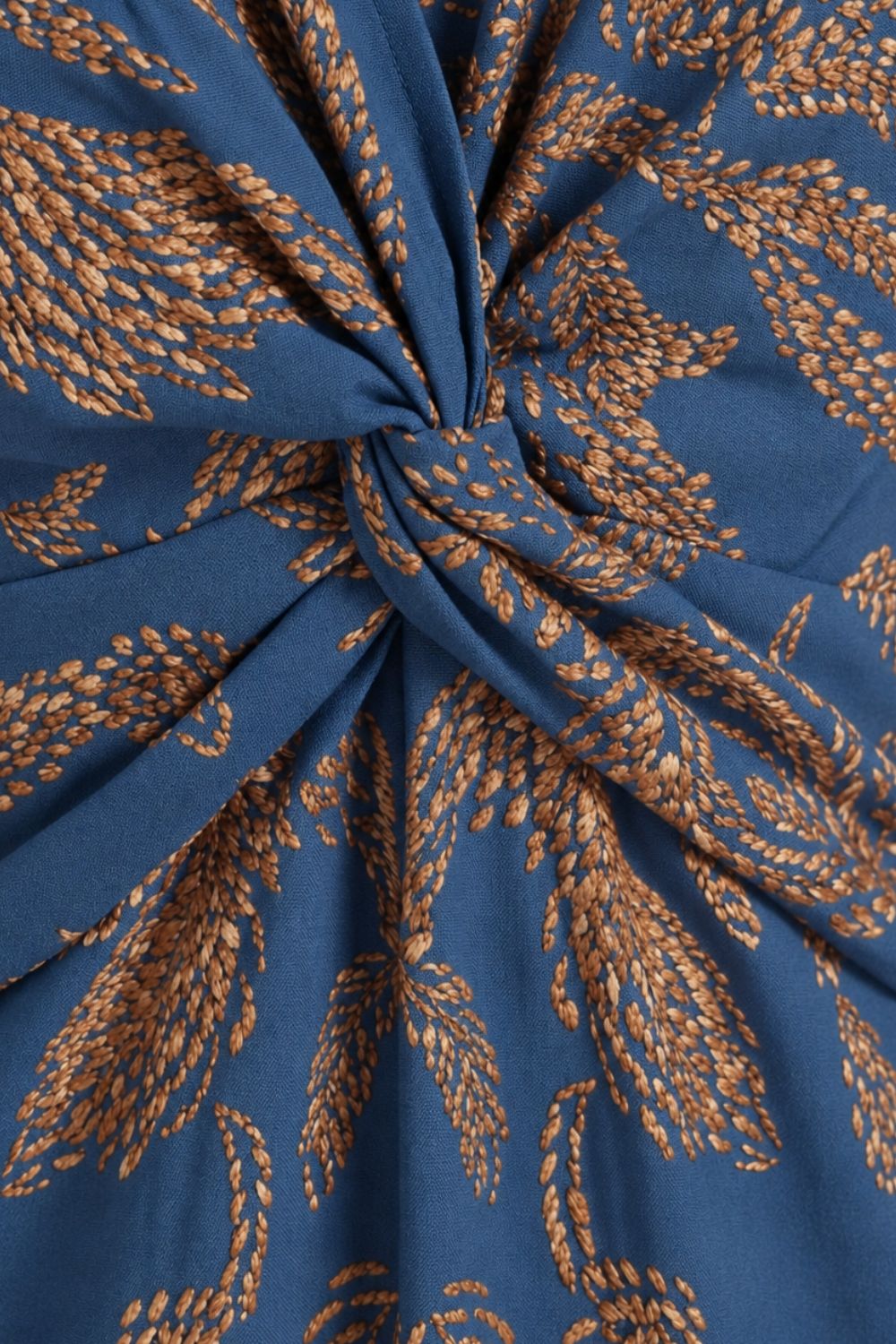 Midi Dress for Women with V-Neck and Print