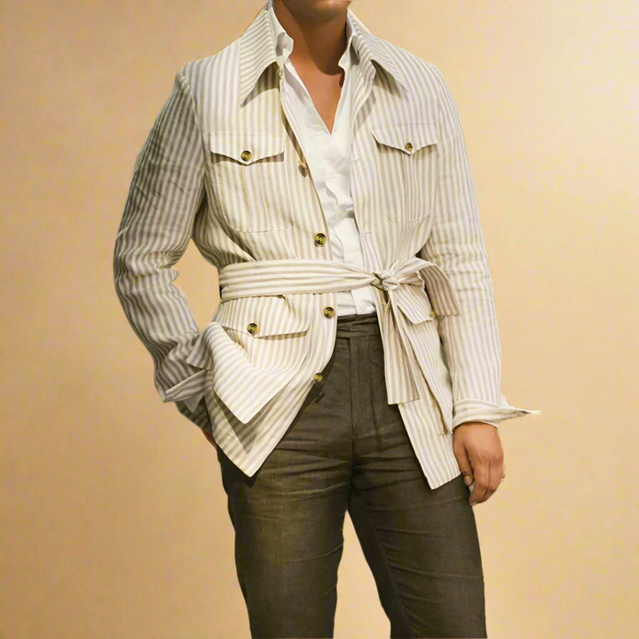 Davion Casual Shirt with Belt and Multiple Pockets, view 2 - Elena Harper