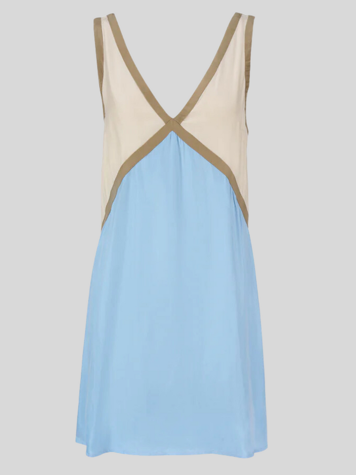 Sorrell - V-Neck Contrast Color Tank Mini Dress