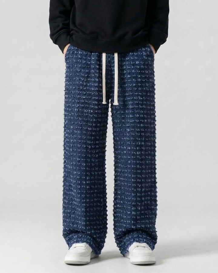 Distressed Straight Fit Cargo Trousers For Men