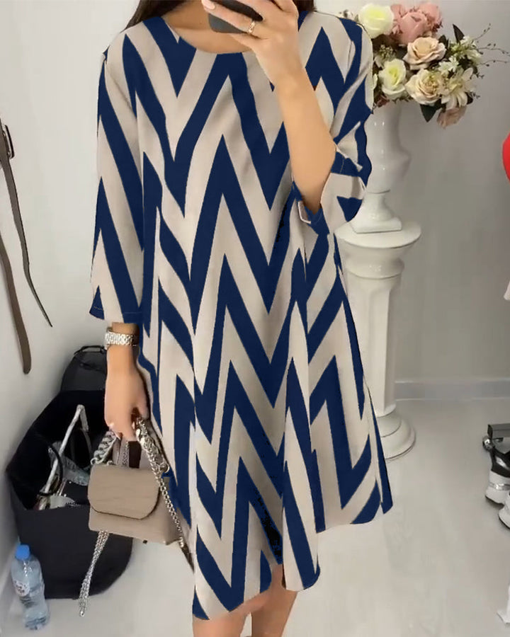 Lovenza Midi Zigzag Dress, view 5 - Elena Harper