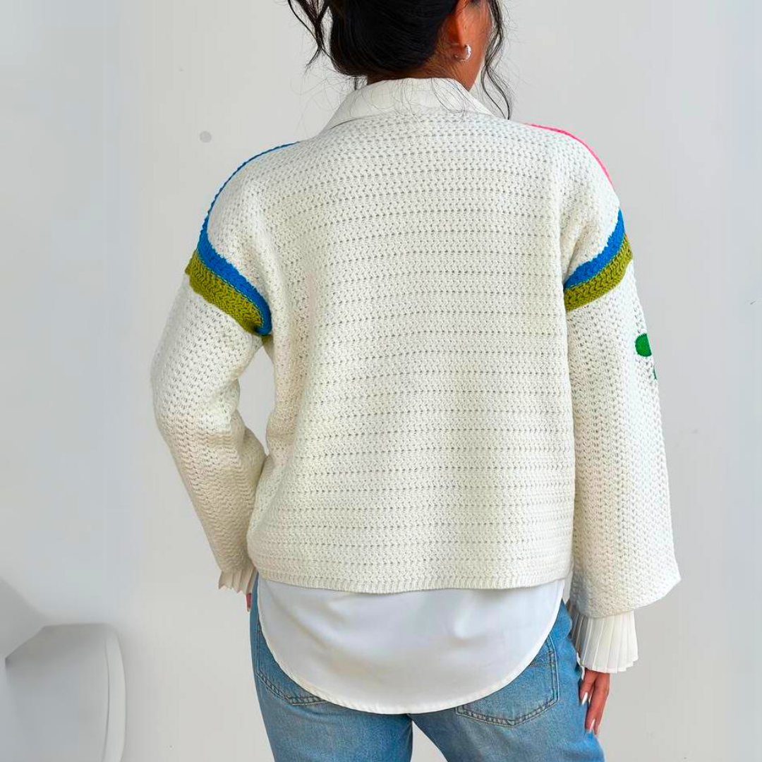 Eva - Warm Floral Embroidered Cardigan
