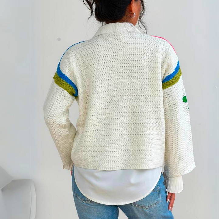 Eva - Warm Floral Embroidered Cardigan