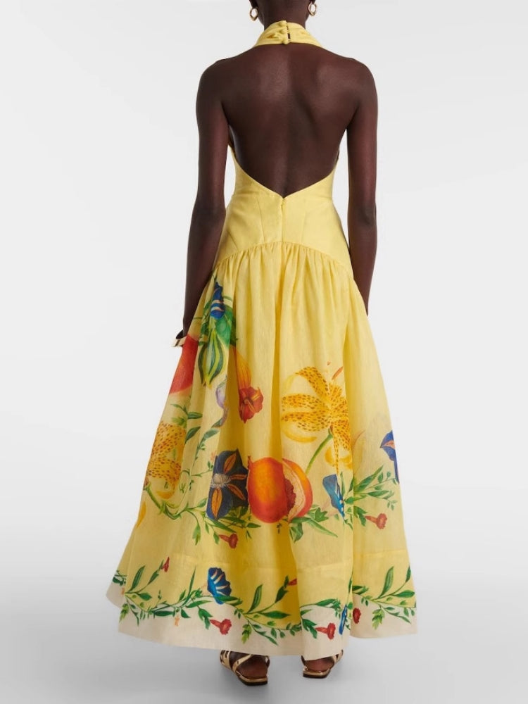 Floral Halter Maxi Dress