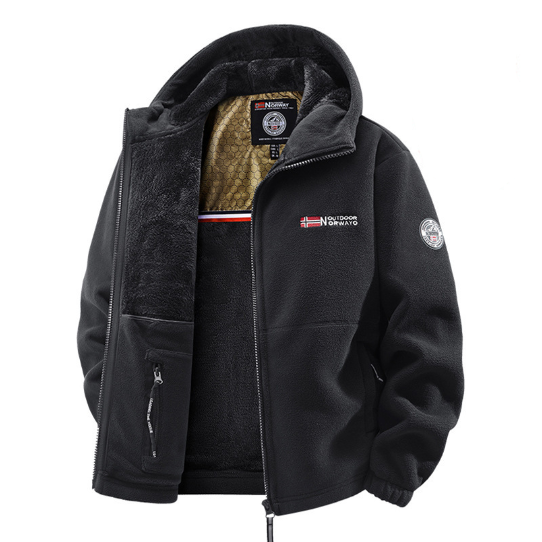Hales Fleece Winter Jacket with Zipper, view 2 - Elena Harper