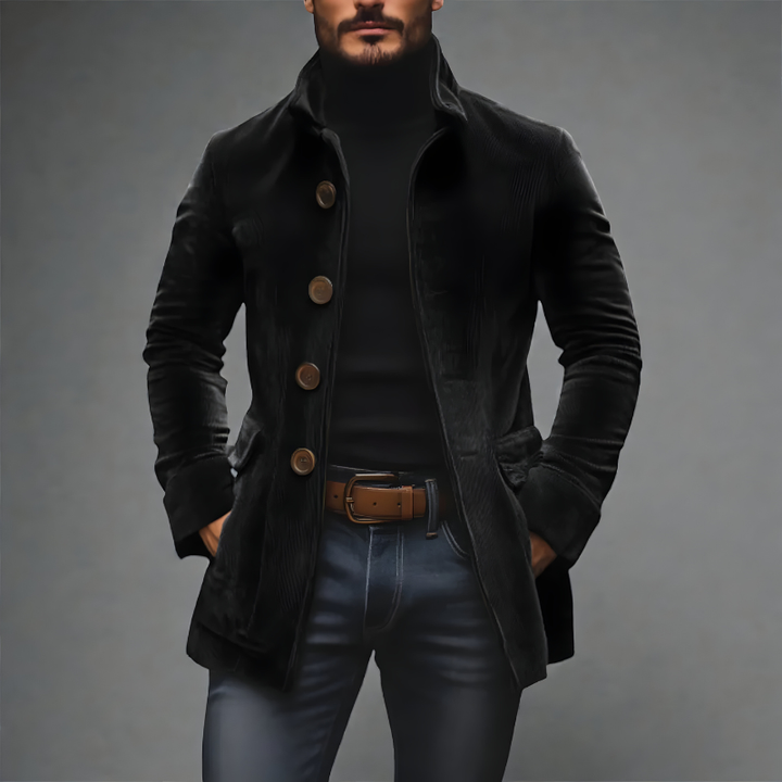 François - Elegant Short Coat with High Collar
