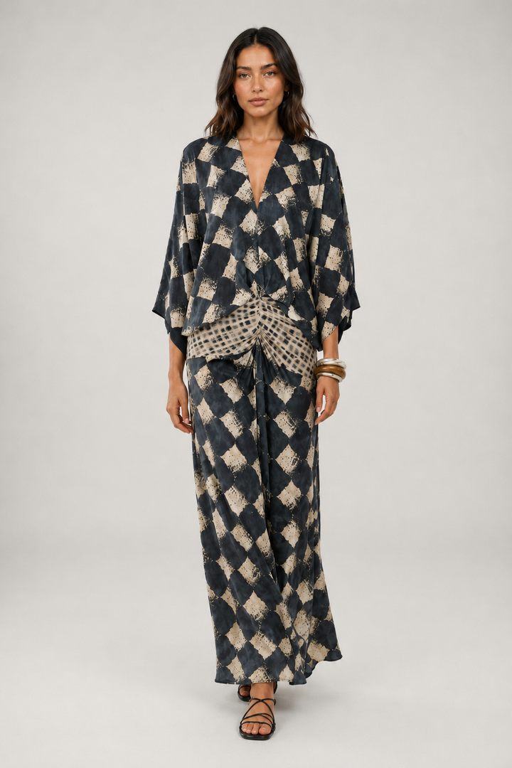 Jannie™ | Elegant Belly-Camouflaging Mosaic Dress