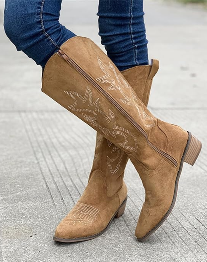 Stylish High Cowboy Women's Boots with Heel - Elena Harper