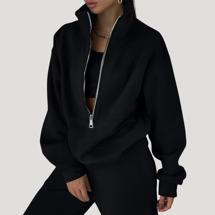 Women's Half-Zip Sweatshirt and Pants Set