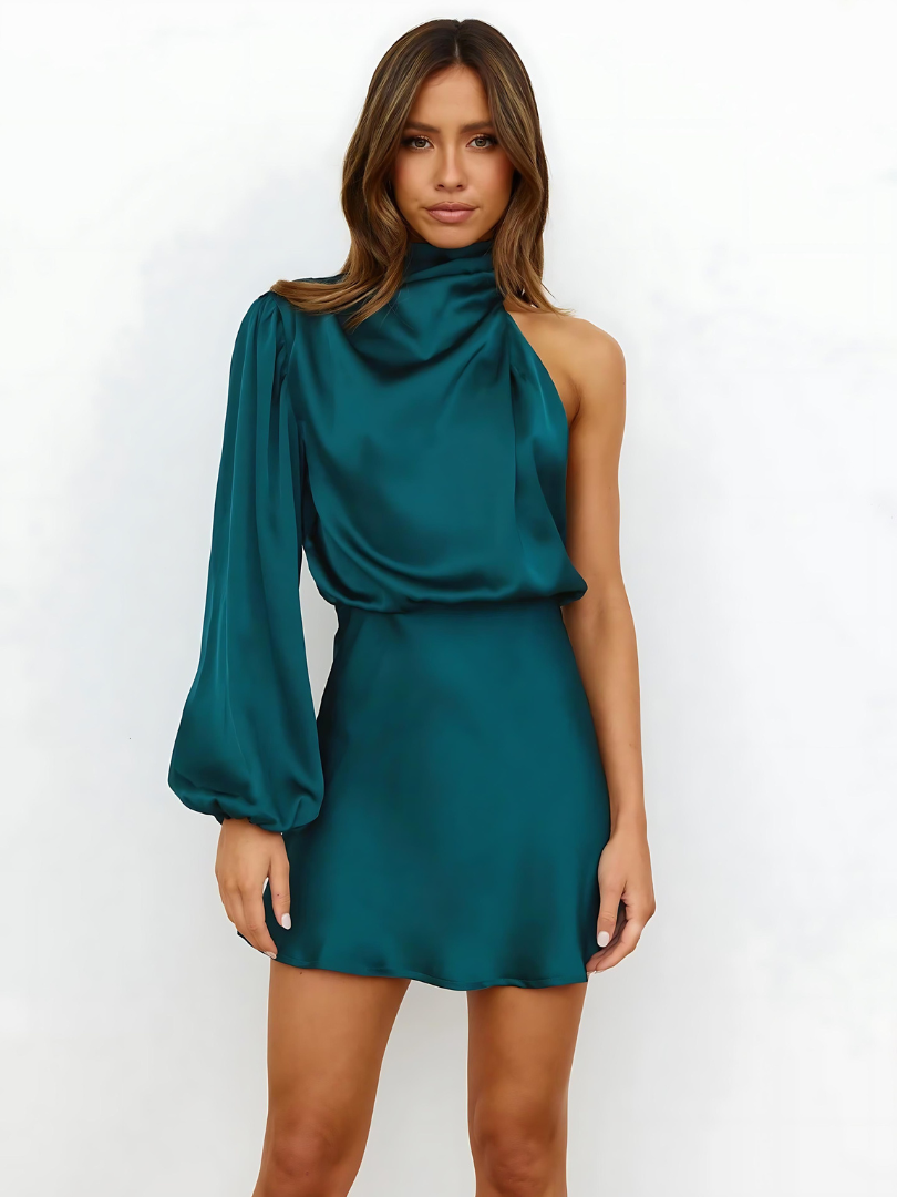 Elisa | Elegant One-Shoulder Dress with Long Sleeve and Loose Fit