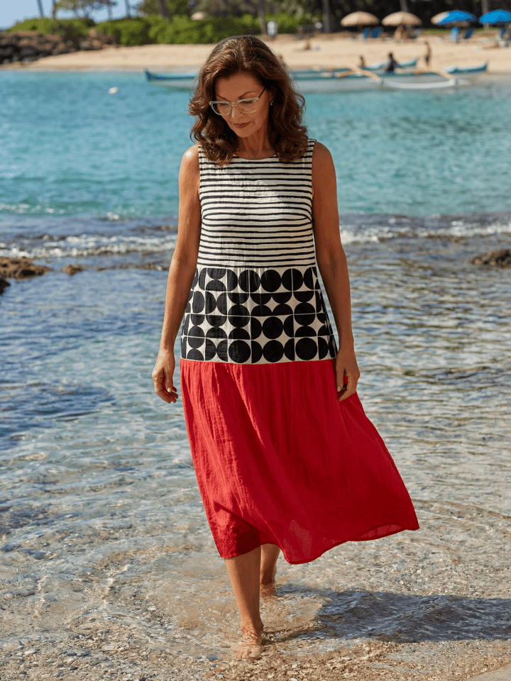 Emma & Rose Cape Town Mabel™ Coast Midi Dress in soft fabric, featuring a relaxed fit and stylish design.