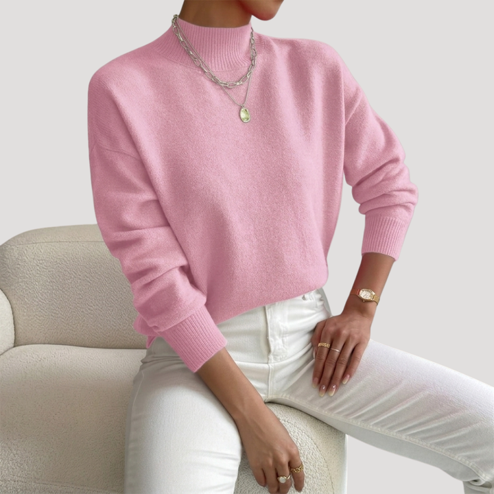 Women's High Neck Sweater with Long Sleeves