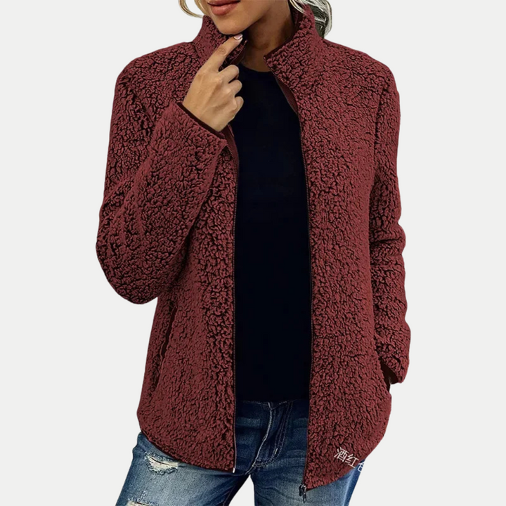 Women's Zip-Up Jacket with Textured Pattern