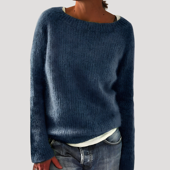 Women's Boat Neck Loose Sweater