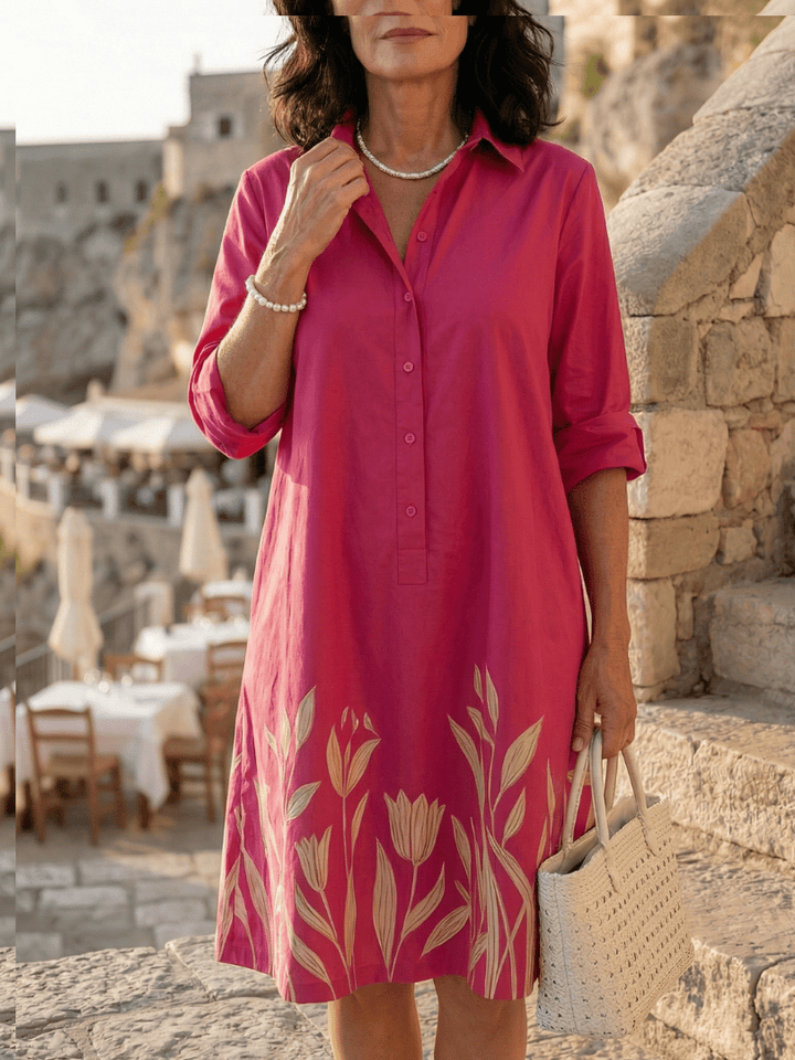 Damaris™ Slow Day Dress by Emma & Rose Cape Town, featuring soft fabric, relaxed fit, and casual style, shown on a model.