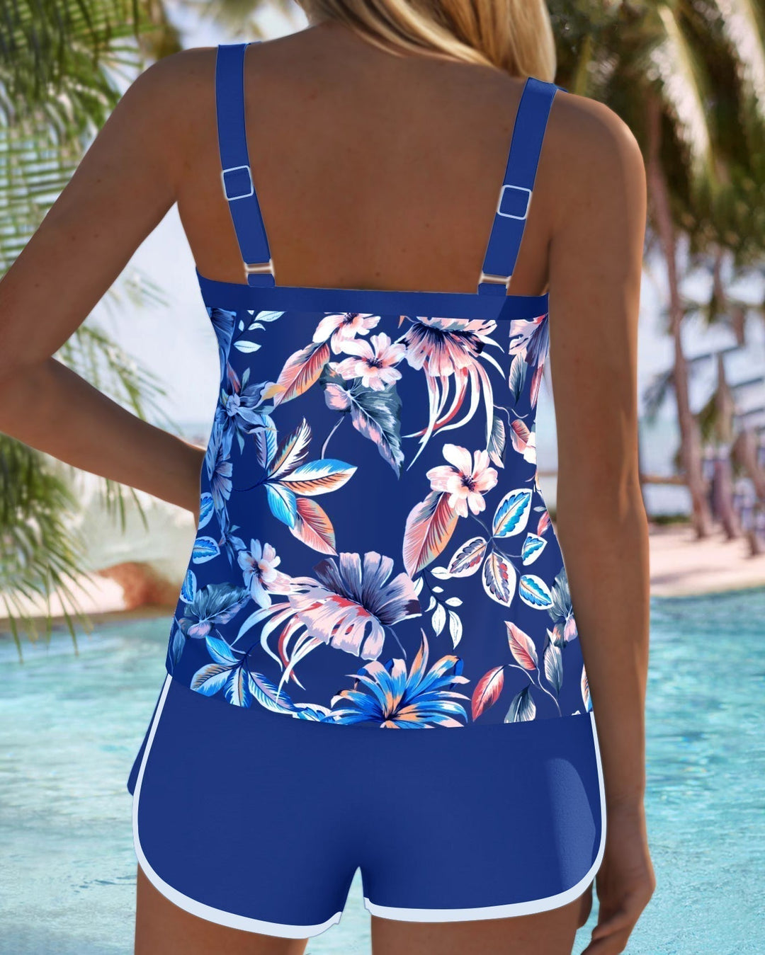 Rachelle Refined Floral Tankini Set, view 8 - Elena Harper