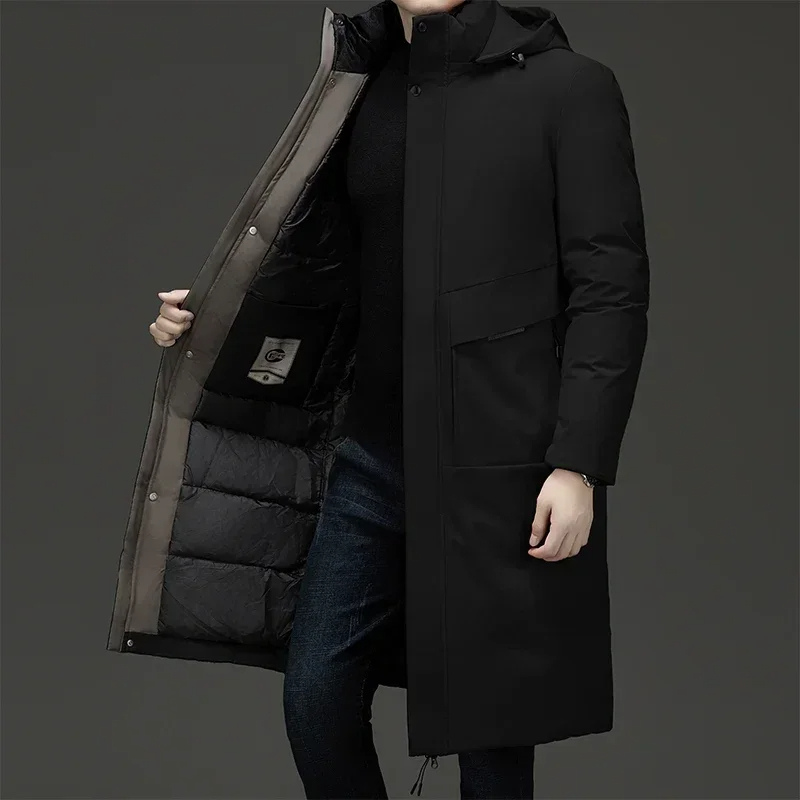 Joachim Long Quilted Coat with Hood, view 2 - Elena Harper