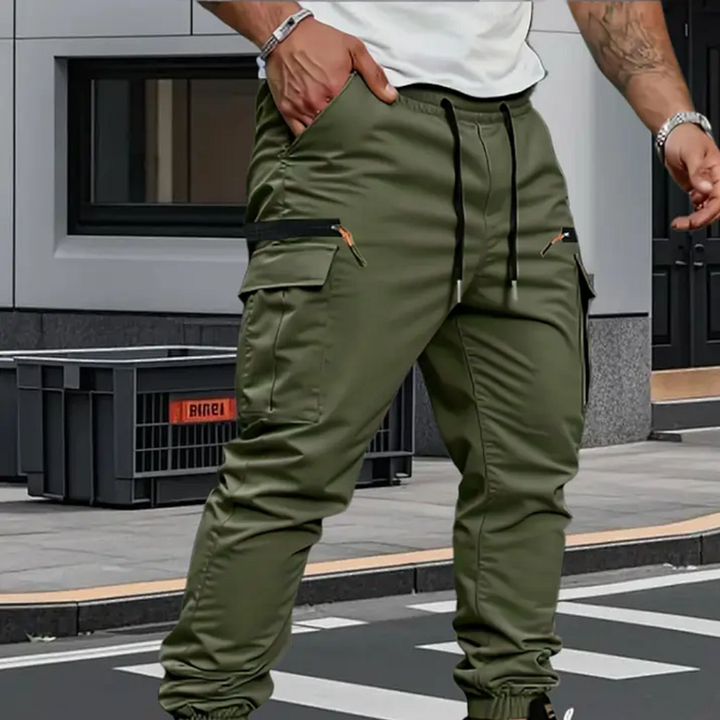 Lothar Casual Cargo Pants with Stretch Waistband - Elena Harper