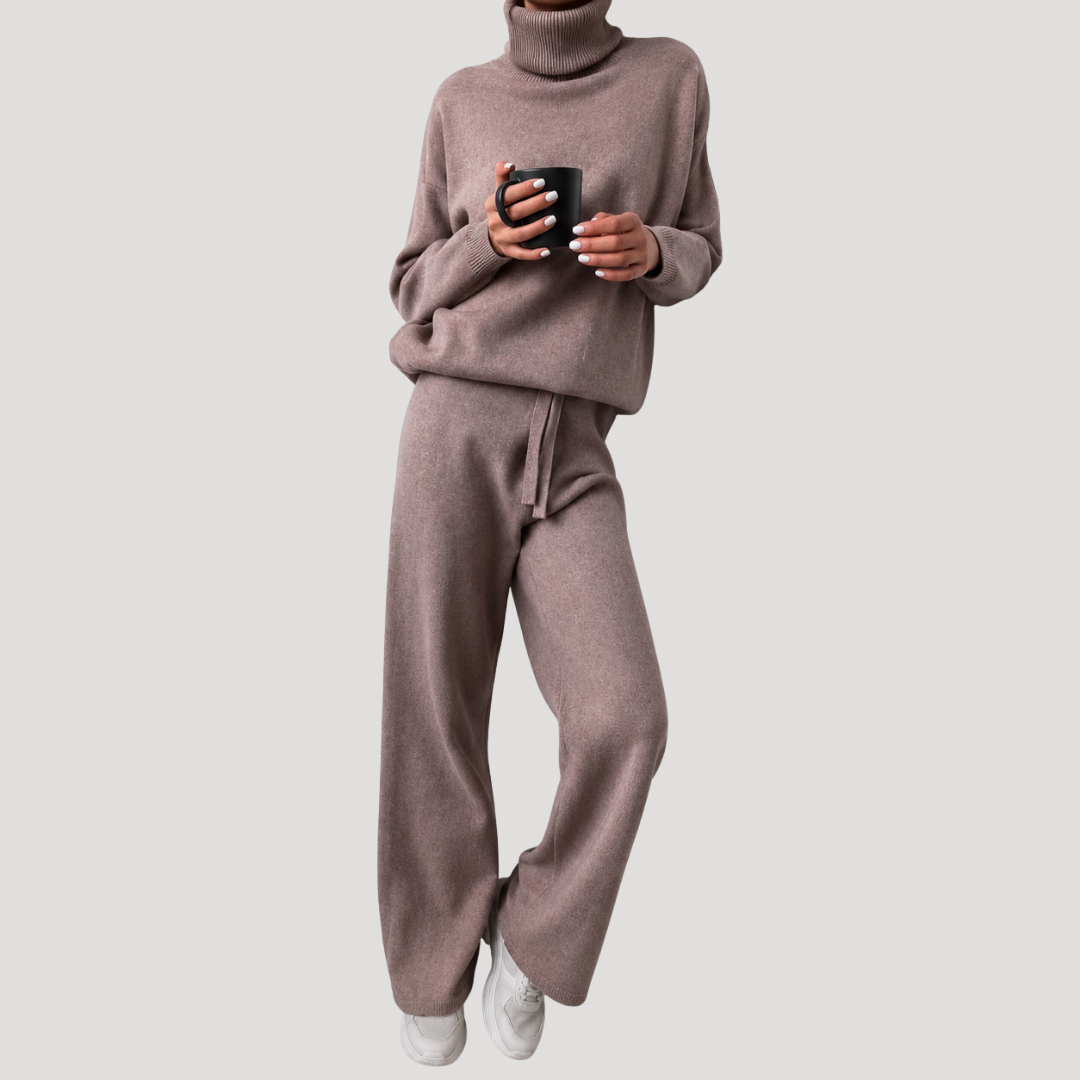 Women's Knit Set with Turtleneck Top