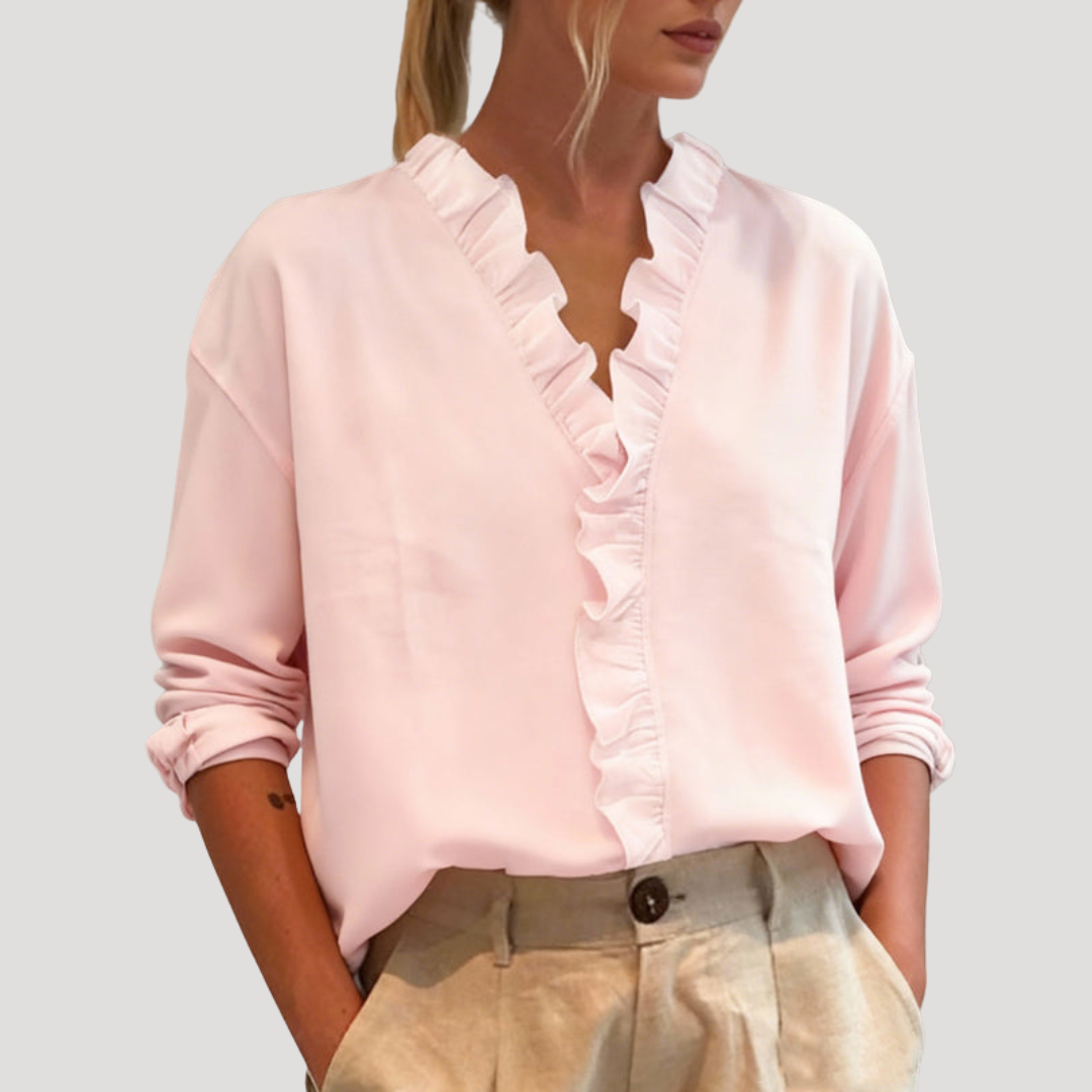 Elegant Long Sleeve Ruffle Blouse for Women