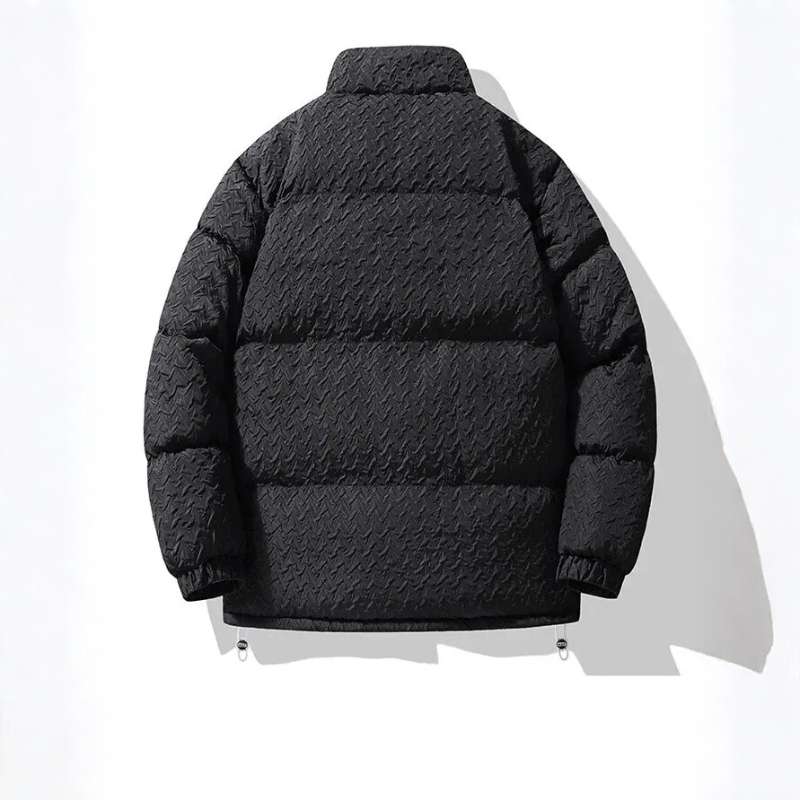 Men's Winter Puffer Jacket with High Collar – Insulating Structure and Essential Design