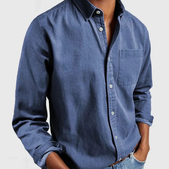 Denim Shirt Comfort, Elegance, and Timeless Style, view 2 - Elena Harper